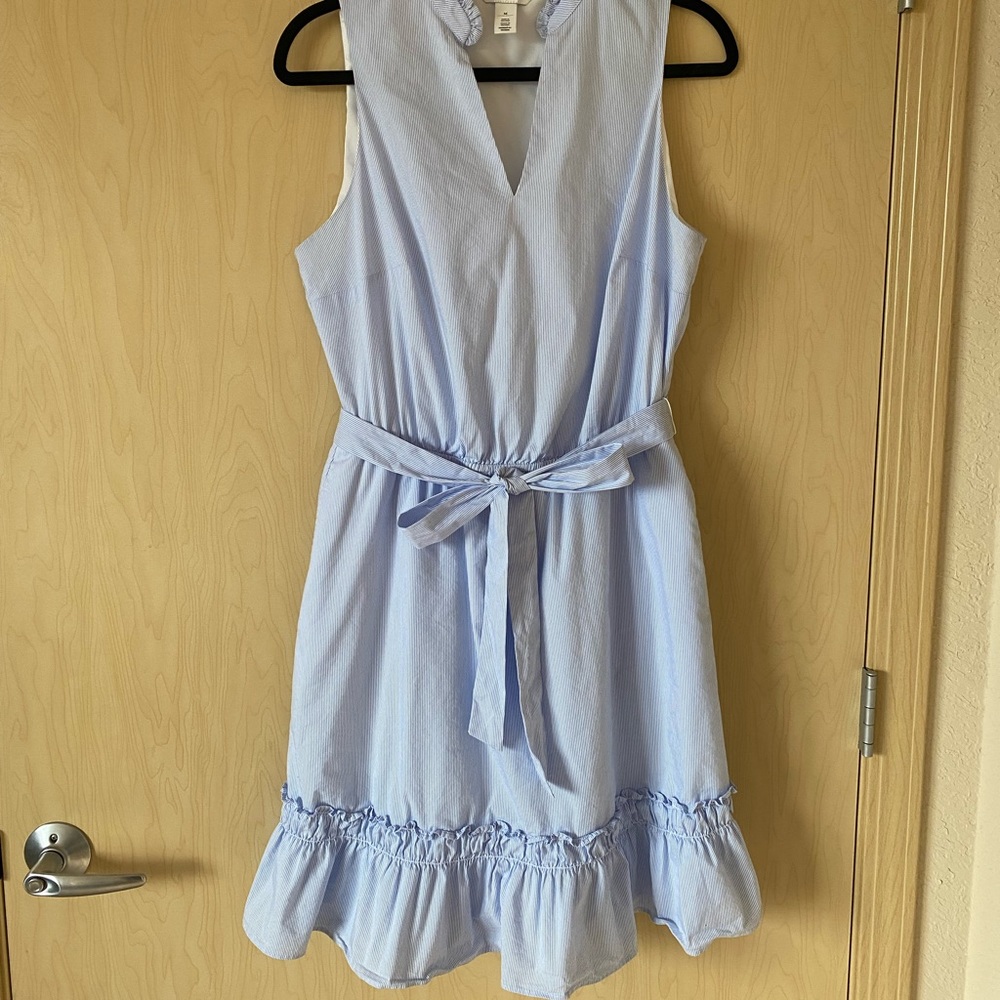 White House Black Market Striped Tie-Waist Dress